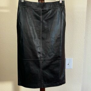Lafayette 148 lambs leather skirt